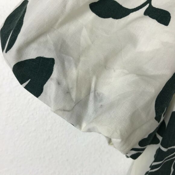 Vintage 1980s Dress Size S Green White Floral Lolenani Hawaiian Cotton - Picture 7 of 8